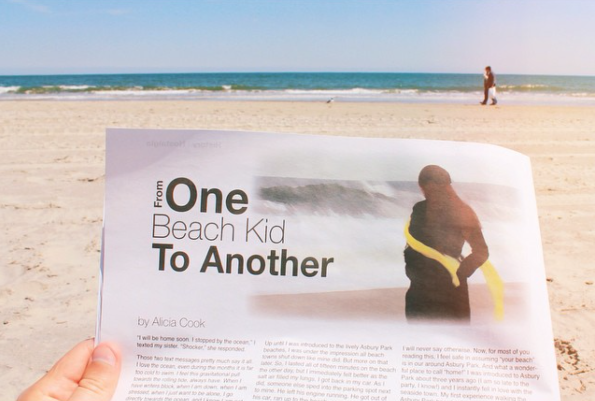 Alicia Cook's article "From One Beach Kid To Another" for The Asbury Insider magazine